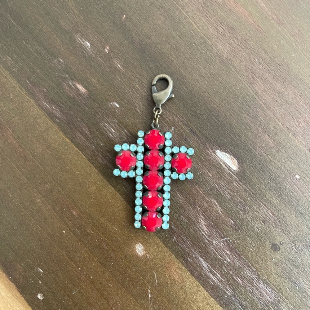 Vintage Impressionist Cross Pendant